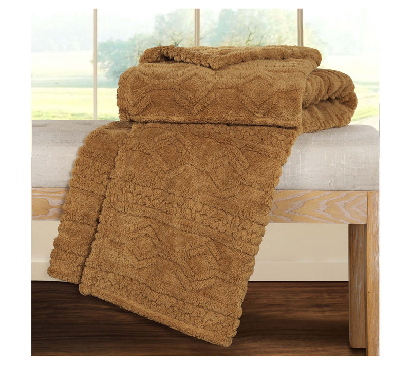 Superior Boho Knit Jacquard Fleece Fluffy Blank et- Full/Queen — View 8