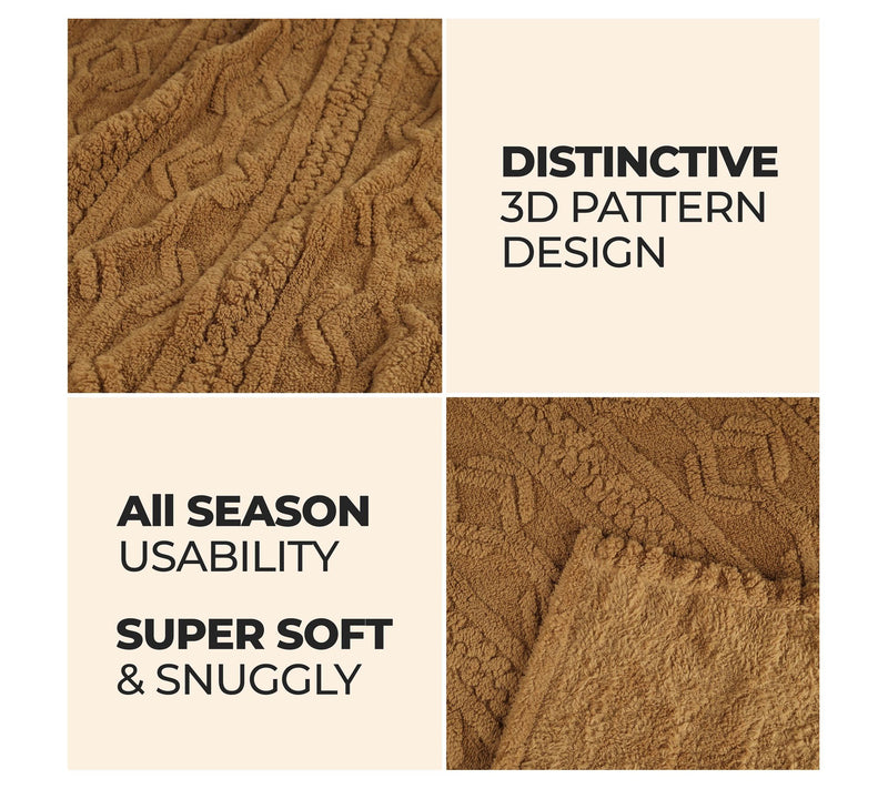 Superior Boho Knit Jacquard Fleece Fluffy Blank et- Full/Queen — View 12