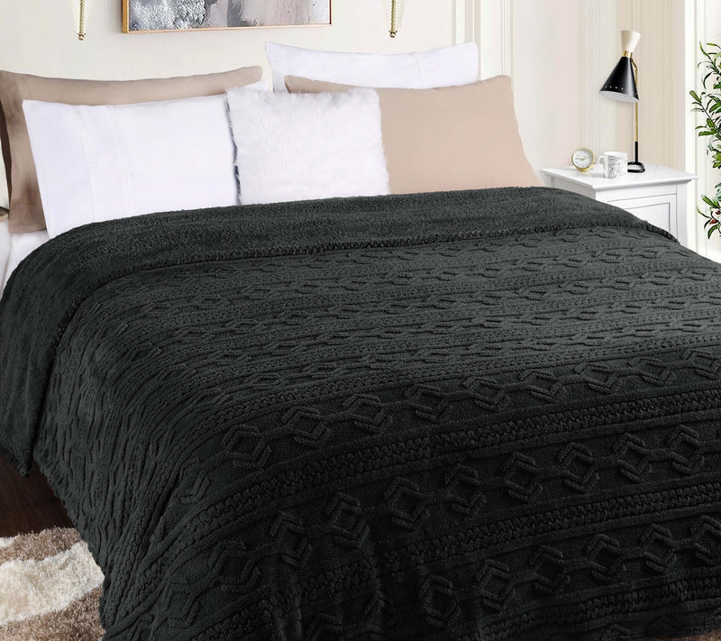 Superior Boho Knit Jacquard Fleece Fluffy Blanket - Twin — View 15