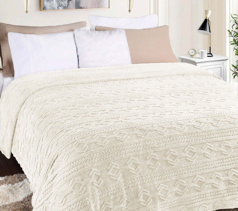 Superior Boho Knit Jacquard Fleece Fluffy Blanket - Twin — View 18