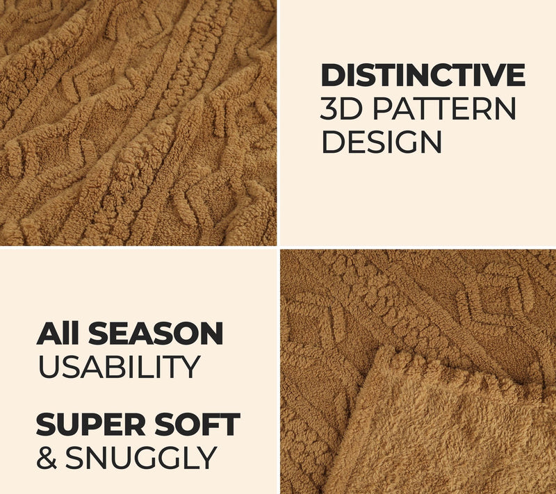 Superior Boho Knit Jacquard Fleece Fluffy Blanket - Twin — View 6