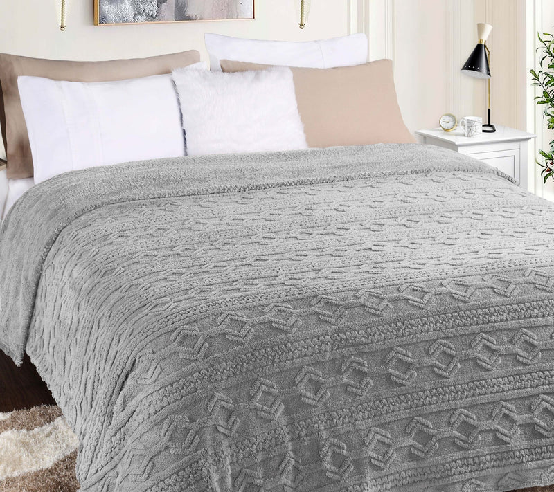 Superior Boho Knit Jacquard Fleece Fluffy Blanket - Twin — View 20