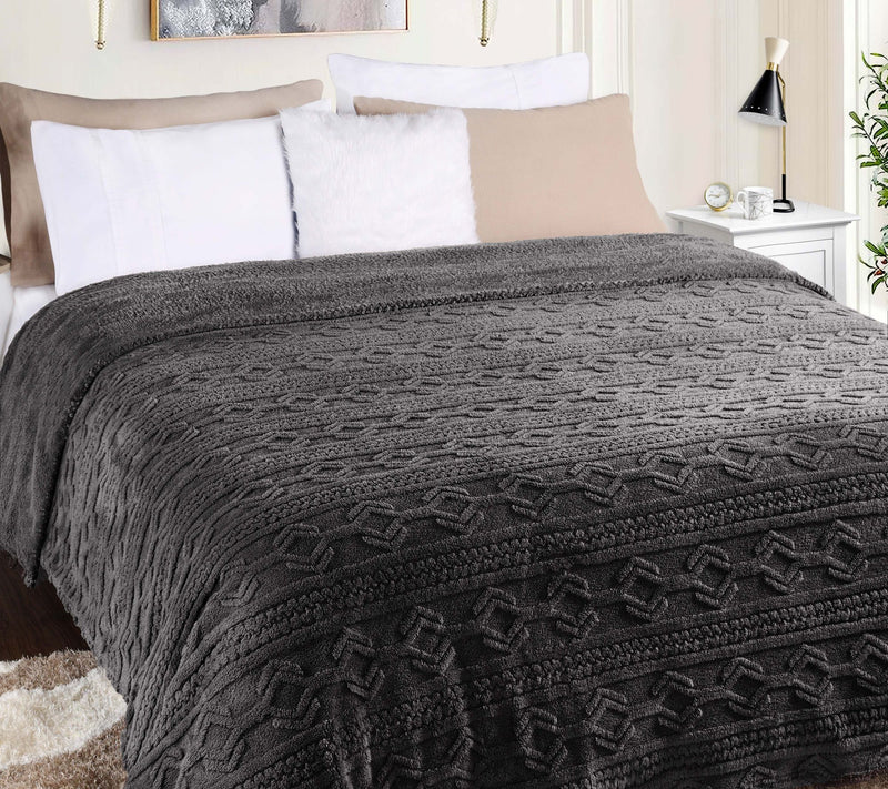 Superior Boho Knit Jacquard Fleece Fluffy Blanket - Twin — View 21