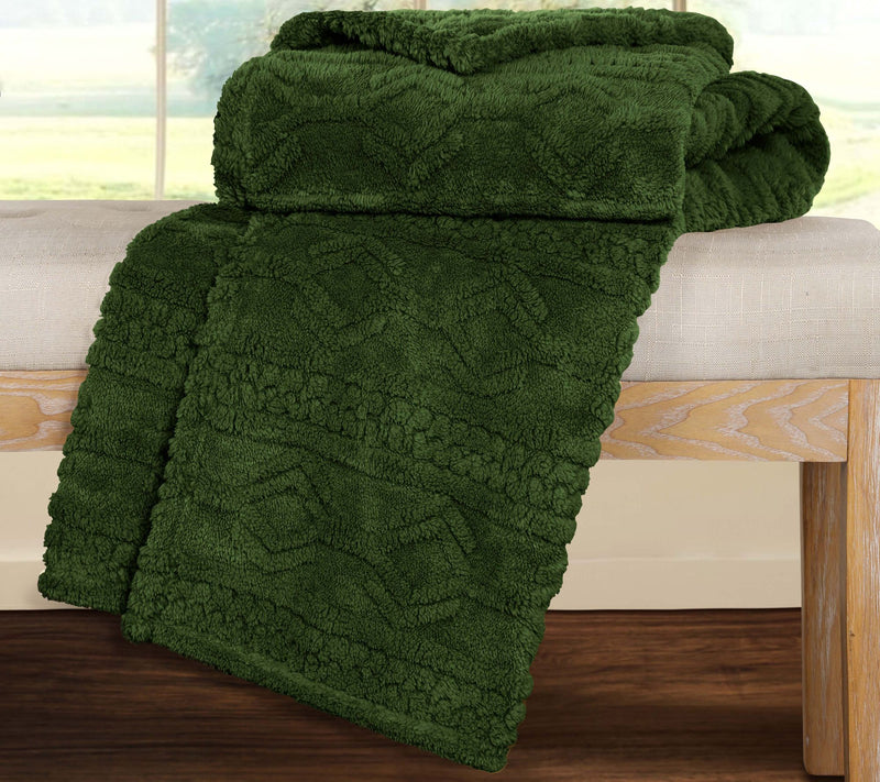 Superior Boho Knit Jacquard Fleece Fluffy Blanket - Throw — View 16