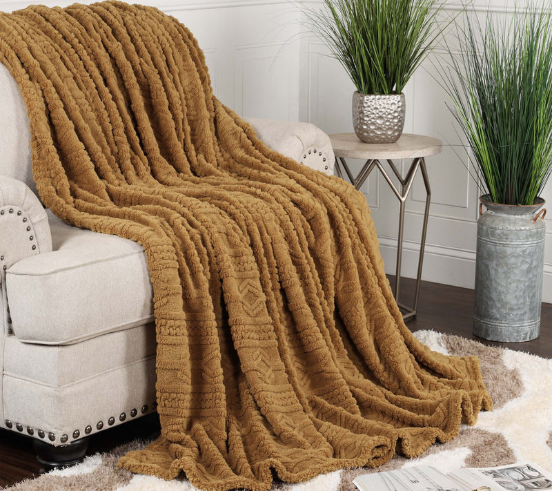 Superior Boho Knit Jacquard Fleece Fluffy Blanket - Throw — View 2