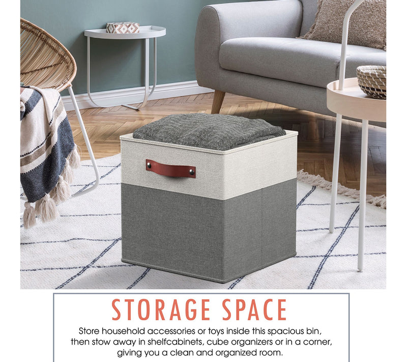 Ornavo Home 6 Pack Foldable Linen Storage Bin with Handles — View 3
