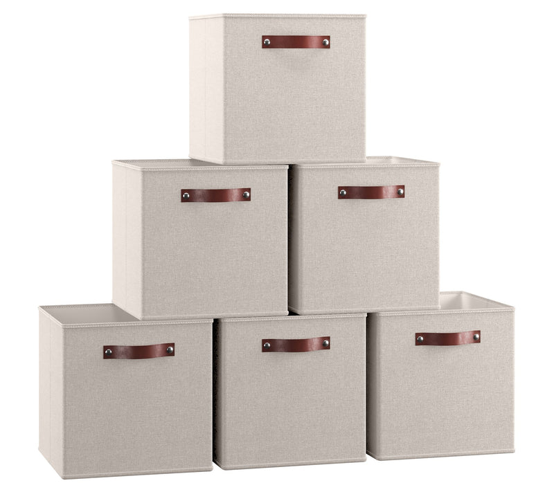 Ornavo Home 6 Pack Foldable Linen Storage Bin with Handles — View 12