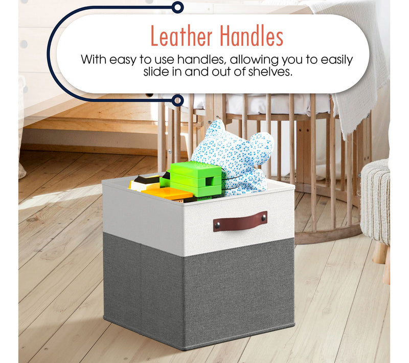 Ornavo Home 6 Pack Foldable Linen Storage Bin with Handles — View 4