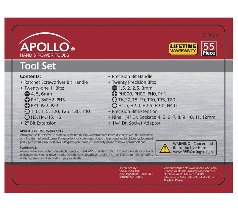 Apollo Tools 55-Piece Metric Tool Set — View 4
