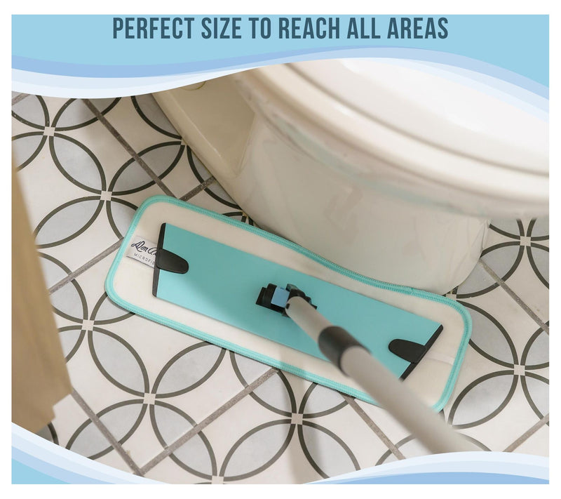 Don Aslett 12" Aluminum Mop with 2 Microfiber Mop Pads Aqua — View 8