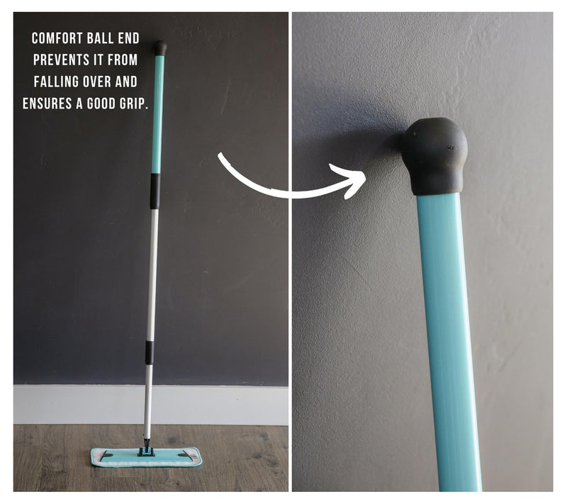 Don Aslett 12" Aluminum Mop with 2 Microfiber Mop Pads Aqua — View 6