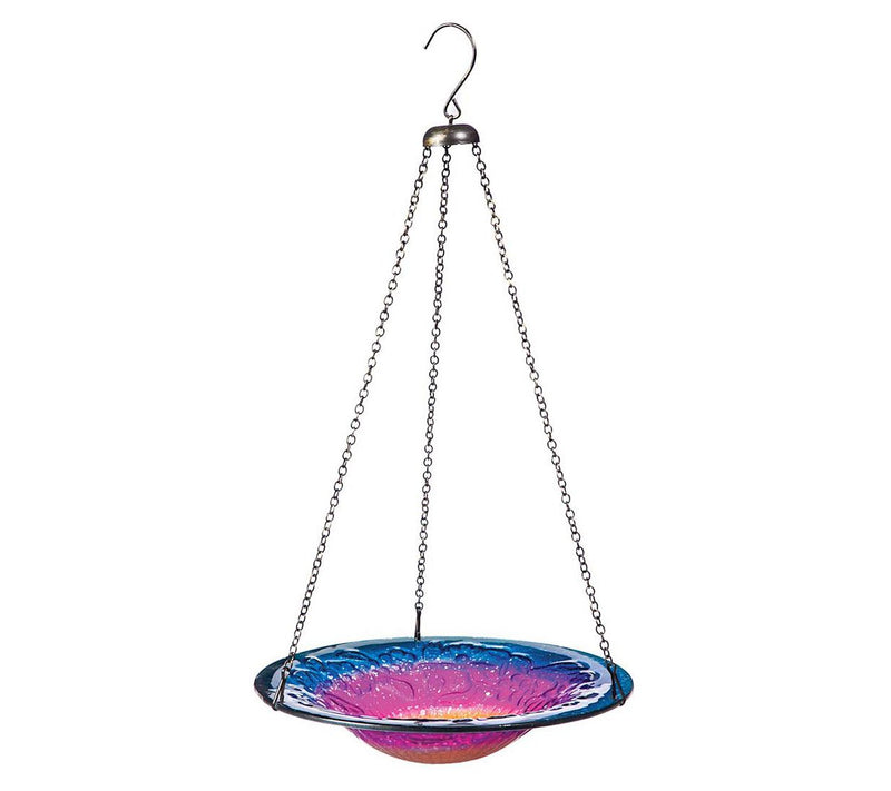 Evergreen Hanging Sunrise Glass Birdbath — View 3