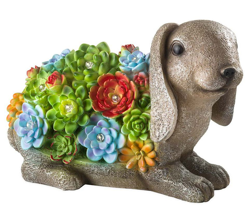 Evergreen Solar Resin Rabbit Garden Statue — View 7