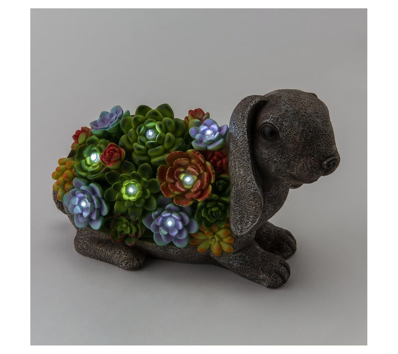 Evergreen Solar Resin Rabbit Garden Statue — View 3