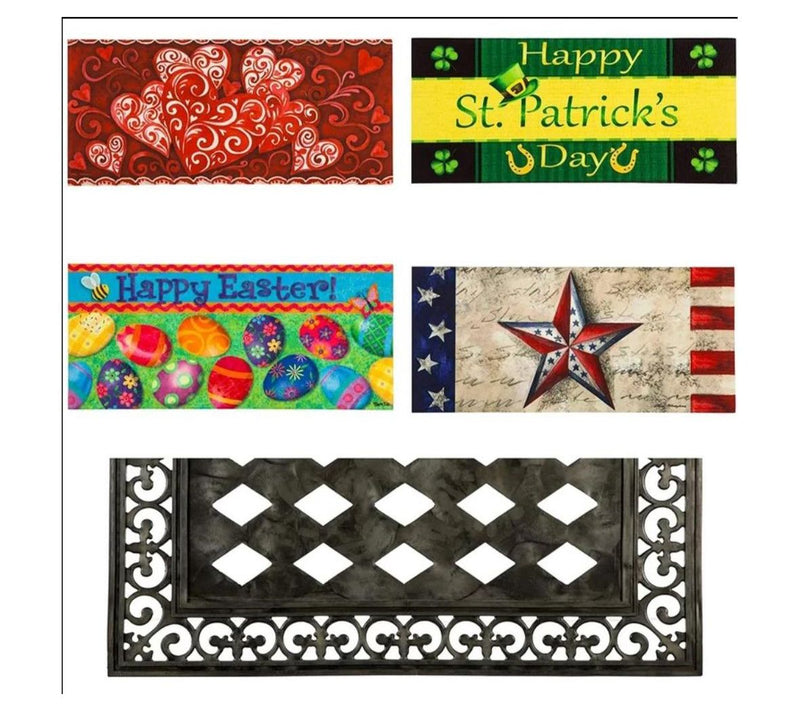 Evergreen Holidays & Seasons Set of 4 SassafrasMats & 1 Tray — View 6