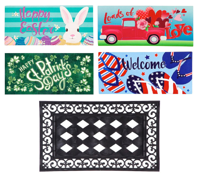 Evergreen Holidays & Seasons Set of 4 SassafrasMats & 1 Tray — View 28