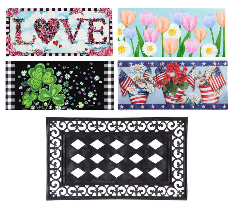 Evergreen Holidays & Seasons Set of 4 SassafrasMats & 1 Tray — View 29