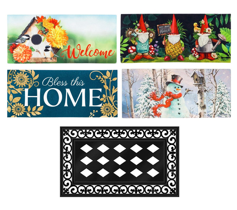 Evergreen Holidays & Seasons Set of 4 SassafrasMats & 1 Tray — View 31