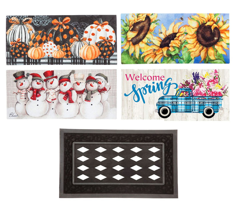 Evergreen Holidays & Seasons Set of 4 SassafrasMats & 1 Tray — View 8