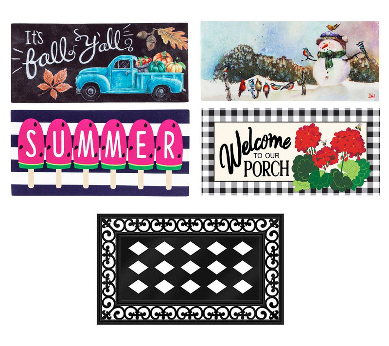 Evergreen Holidays & Seasons Set of 4 SassafrasMats & 1 Tray — View 9