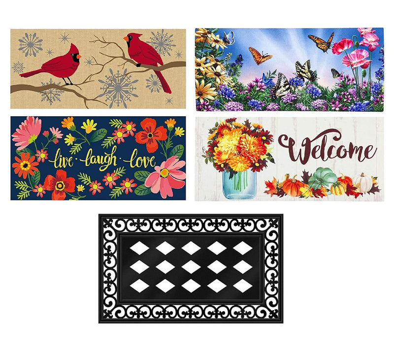 Evergreen Holidays & Seasons Set of 4 SassafrasMats & 1 Tray — View 33