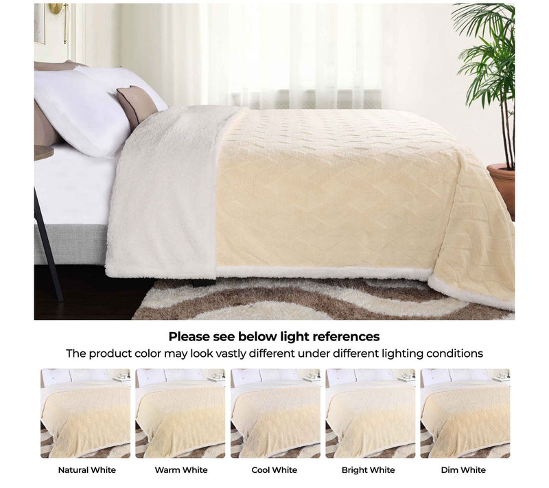 Superior Reversible Jacquard Fleece Blanket-  Full/Queen — View 3