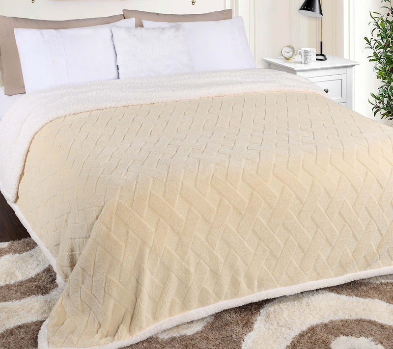 Superior Reversible Jacquard Fleece Blanket-  Full/Queen — Main view