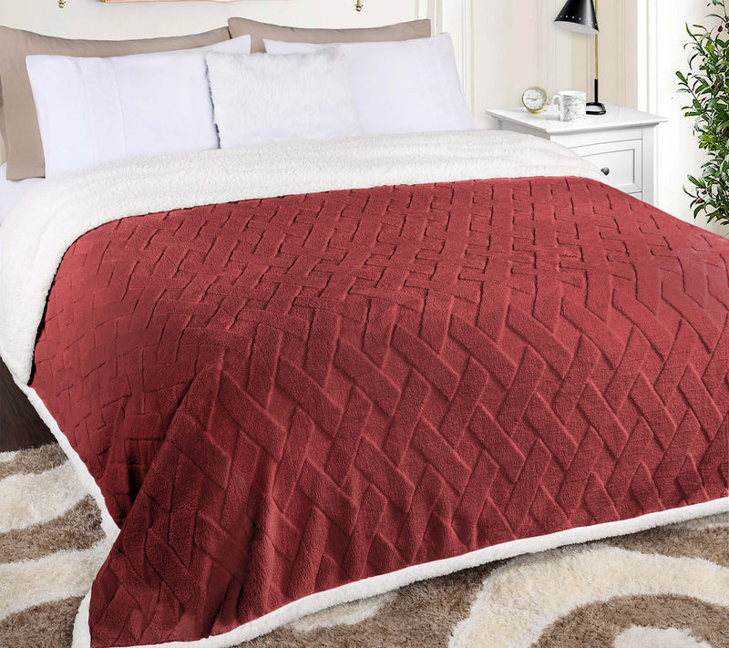 Superior Reversible Jacquard Fleece Blanket-  Full/Queen — View 24