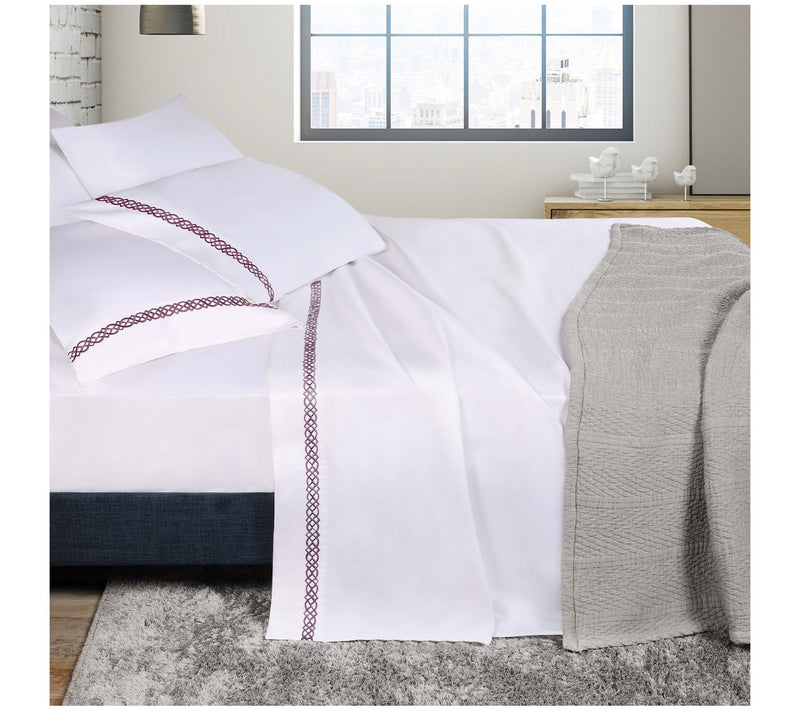 Superior Egyptian Cotton Embroidered Bed Sheetet- Cal King — View 2