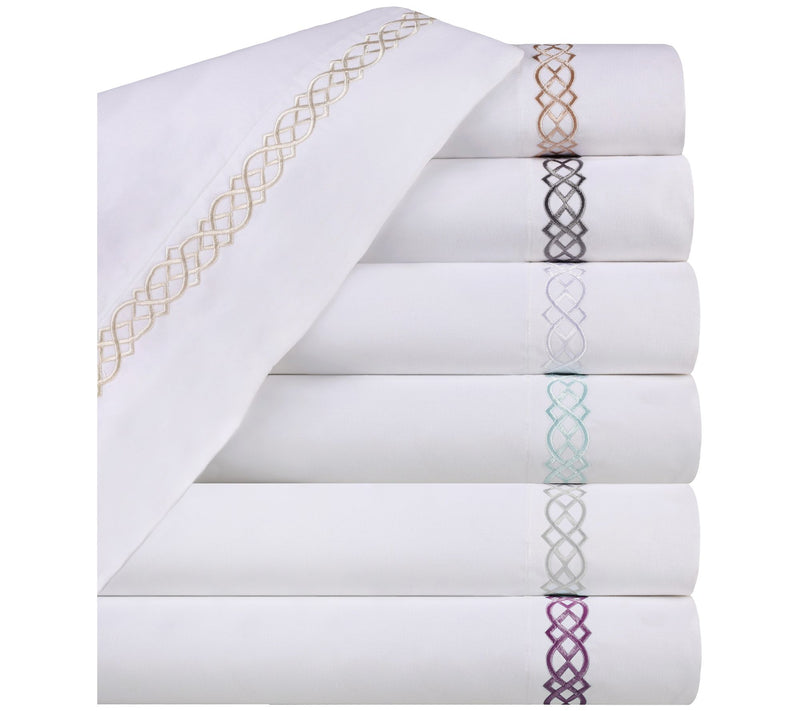 Superior Egyptian Cotton Embroidered Bed Sheetet- Cal King — View 7