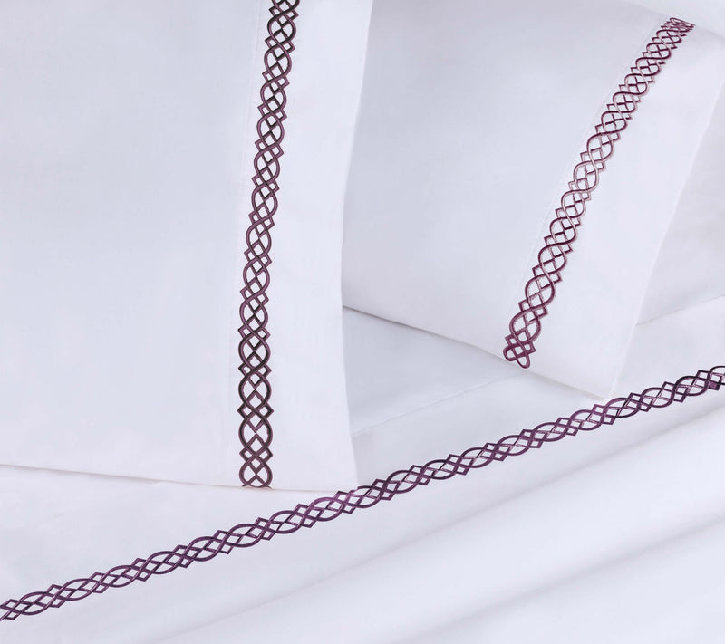 Superior Egyptian Cotton Embroidered Bed Sheetet- Cal King — View 3