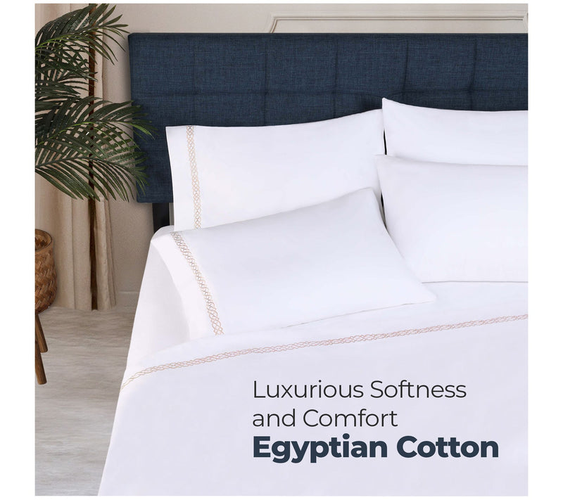 Superior Egyptian Cotton Embroidered Bed Sheetet- Cal King — View 6
