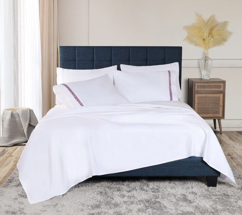 Superior Egyptian Cotton 1000TC Embroidered Sheet Set - Full — View 10