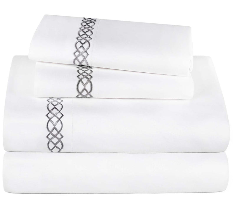 Superior Egyptian Cotton 1000TC Embroidered Sheet Set - Full — View 5