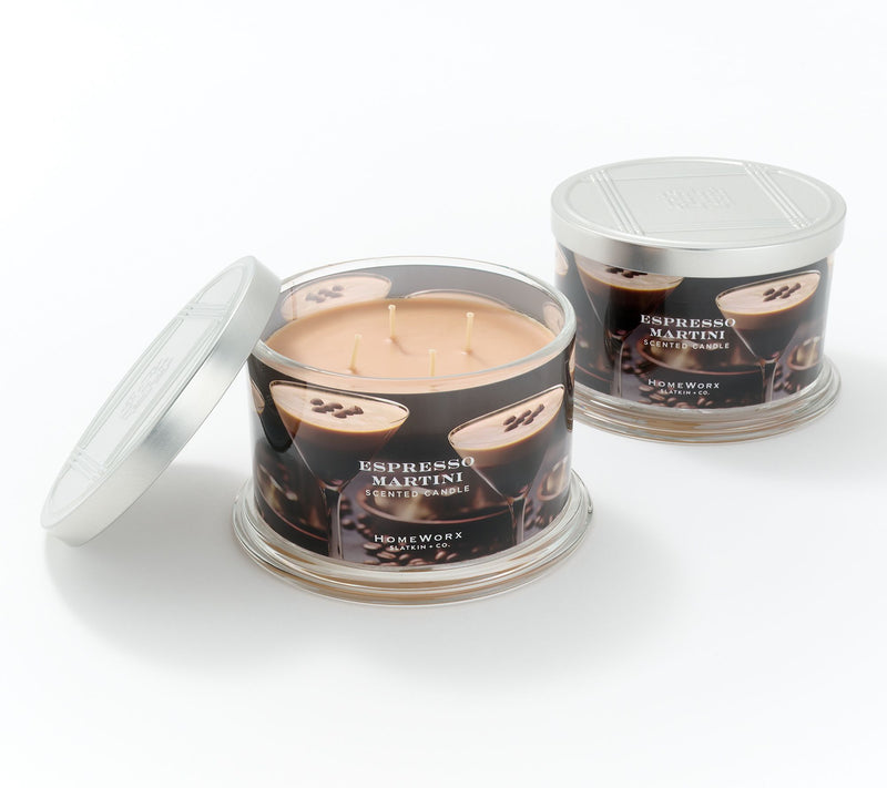 HomeWorx by Slatkin + Co. S/2 18oz Espresso Martini Candles — Main view