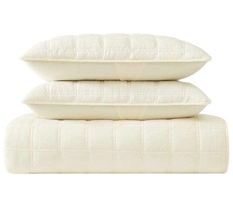 Truly Soft Cozy Gauze King 3 Piece Quilt Set — View 2