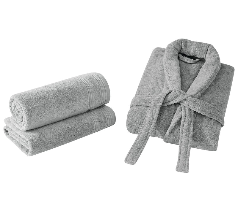 Christian Siriano NY Solid Bath Towel Set and Robe in Gift Box — View 2