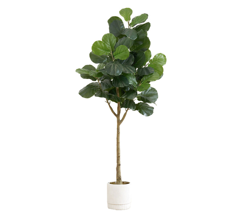 Nearly Natural 6' Artificial Fiddle Leaf Fig Tree in Planter — View 3