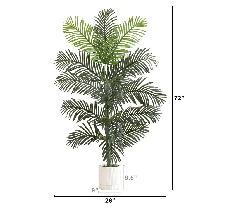 Nearly Natural 6' Faux Paradise Palm in Planter — View 4