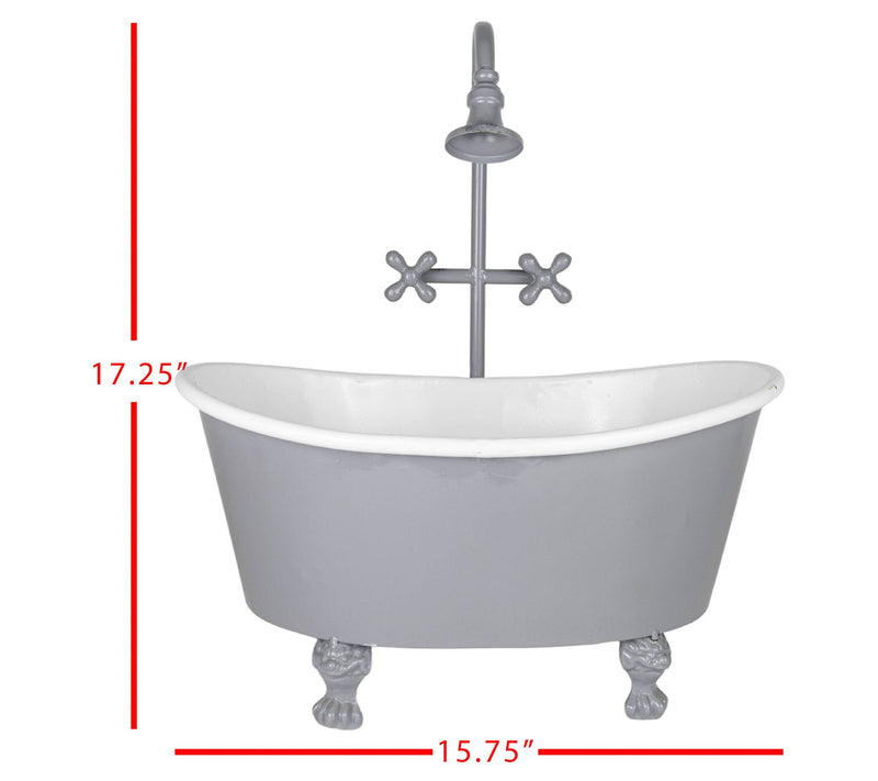 Foreside Home & Garden Antique Bathtub PlanterGray Metal — View 7
