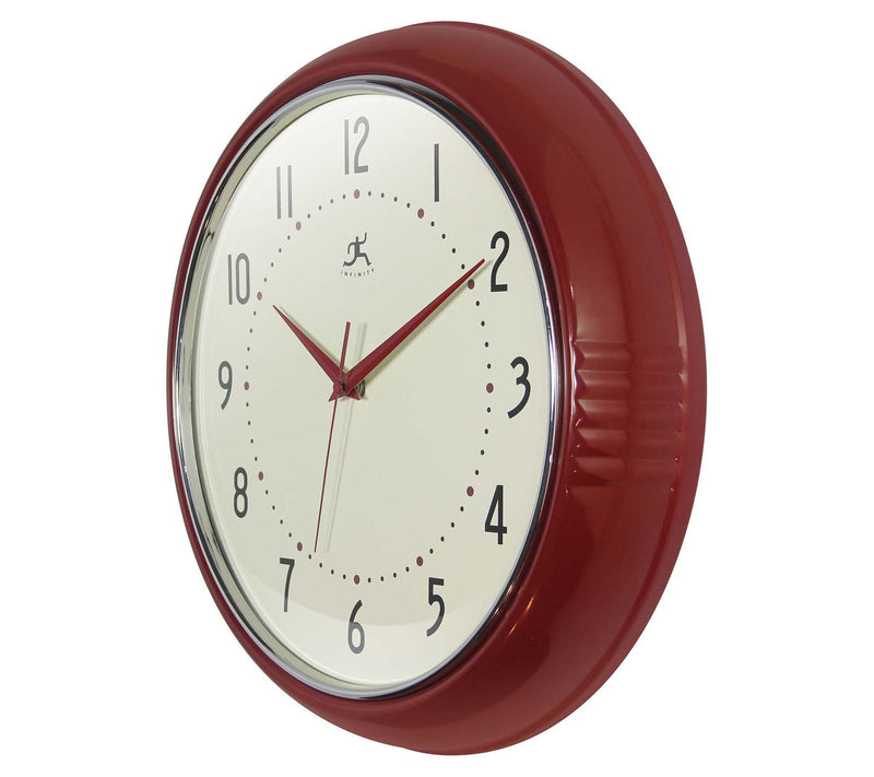Infinity Instru ments Retro Rou nd Wall Clock, 15 Inch — View 10
