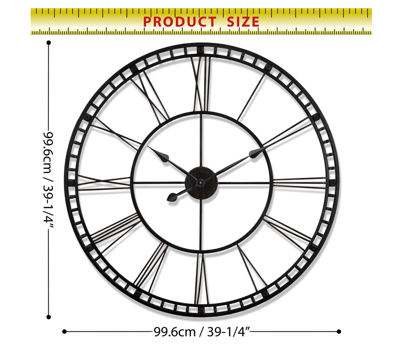 Infinity Instruments Tower XXL Wall Clock, Black, 39" — View 8