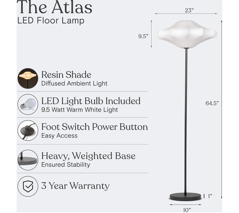 Brightech Atlas 67" LED Standing Floor Lamp — View 7