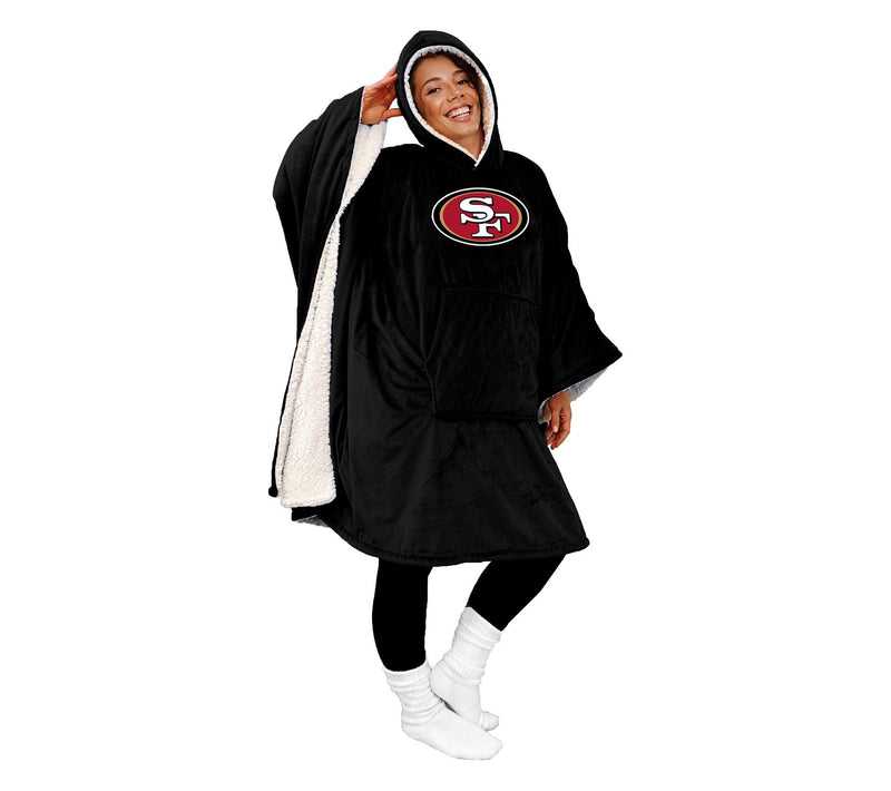 NFL Licensed 60" x 80" Wearable Hooded Blanket with Logo Patch — View 3