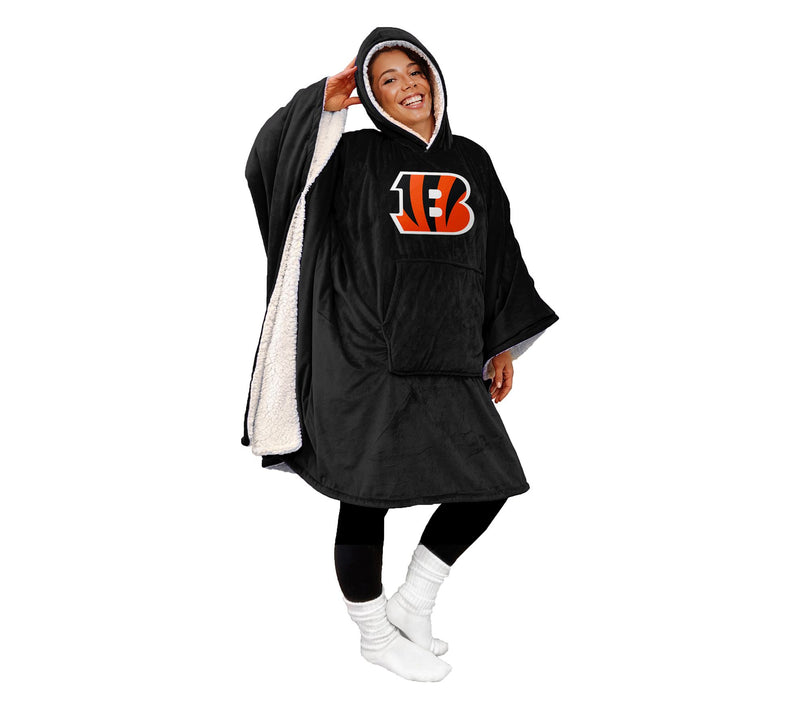 NFL Licensed 60" x 80" Wearable Hooded Blanket with Logo Patch — View 7