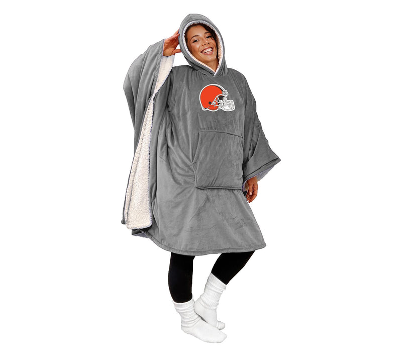 NFL Licensed 60" x 80" Wearable Hooded Blanket with Logo Patch — View 13