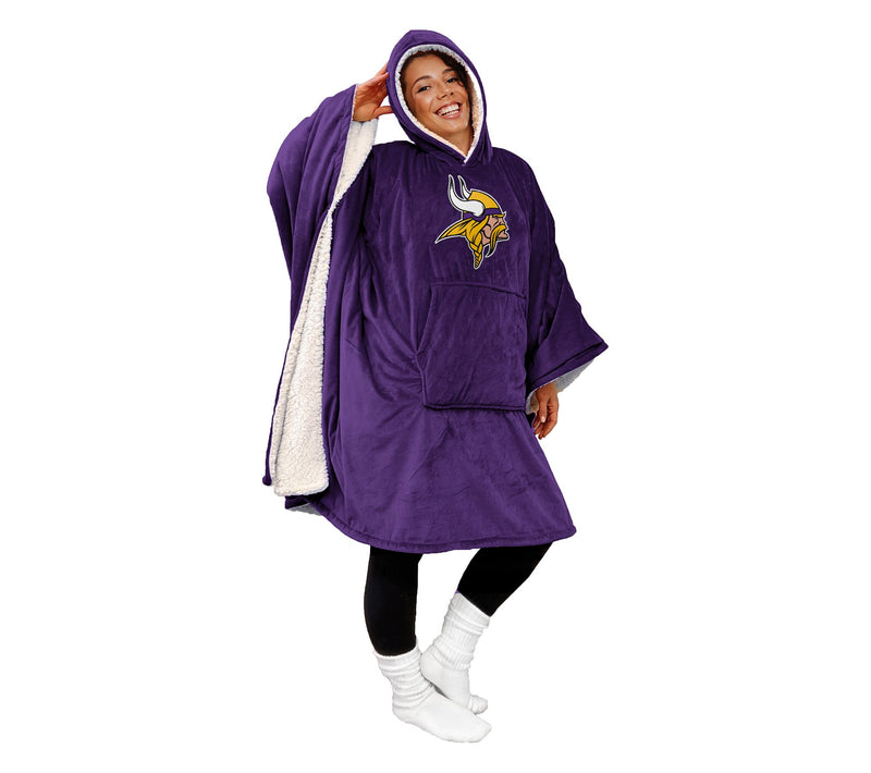 NFL Licensed 60" x 80" Wearable Hooded Blanket with Logo Patch — View 44