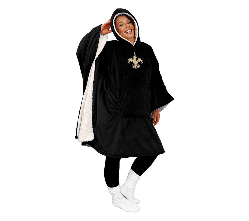 NFL Licensed 60" x 80" Wearable Hooded Blanket with Logo Patch — View 39