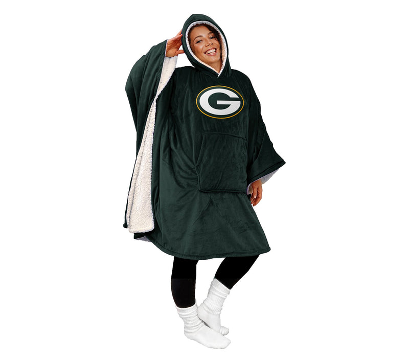 NFL Licensed 60" x 80" Wearable Hooded Blanket with Logo Patch — View 33