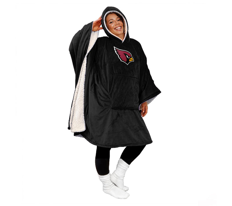 NFL Licensed 60" x 80" Wearable Hooded Blanket with Logo Patch — View 45